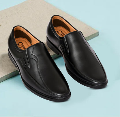 Neat Look Slip-on for Men with Curved Side Stitch | Black