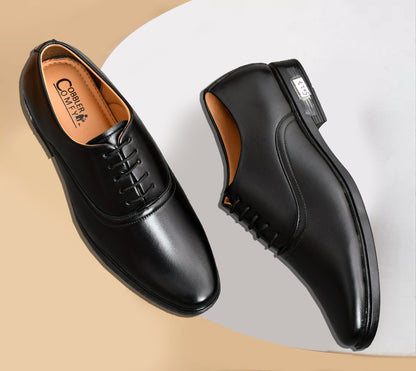 Classic Square-toe Lace-up Oxford Shoes For Men | Black