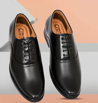 Classic Square-toe Lace-up Oxford Shoes For Men | Black