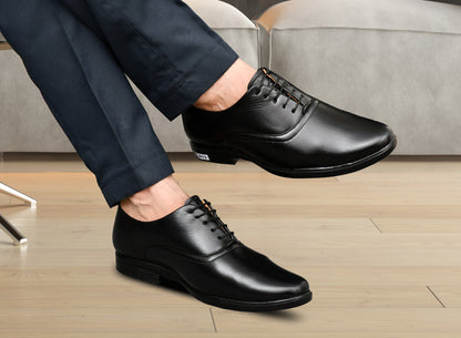 Classic Square-toe Lace-up Oxford Shoes For Men | Black