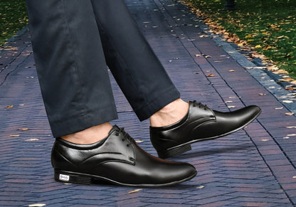 Pointed-Toe Lace-up Derby Shoes for Men | Black