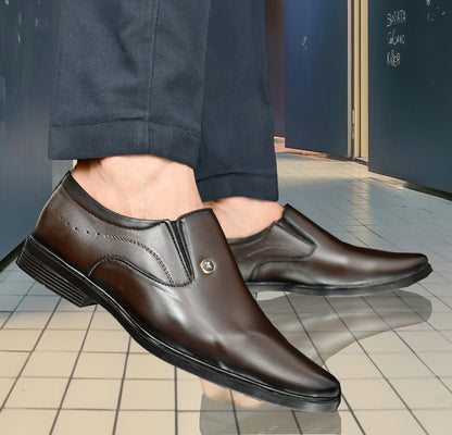 Classic Slip-on For Men with Stylish Side Stitch | Brown