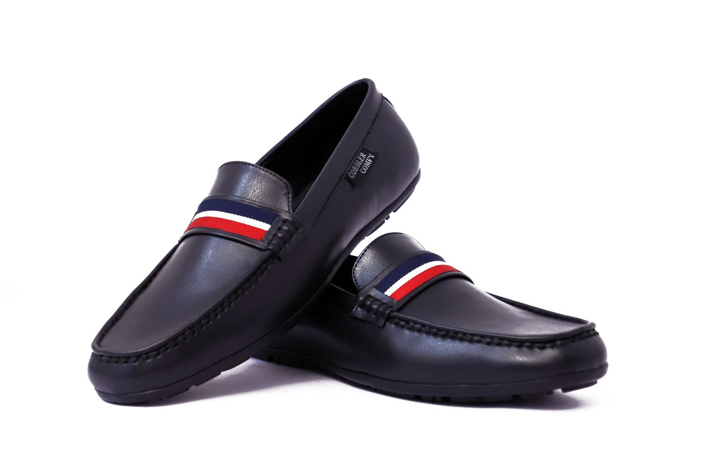 Striped Moccasins for Men | Black