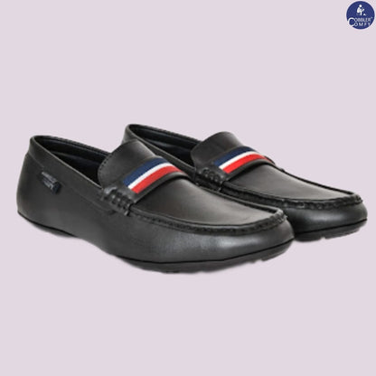 Striped Moccasins for Men | Black