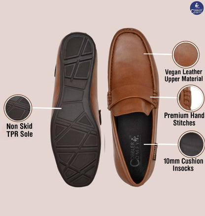 Classic Office-wear Moccasins for Men | Tan