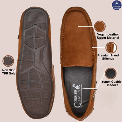 Classic Suede Moccasins for Men | Tan