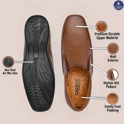 Neat Slit Clean Look Moccasins for Men | Tan