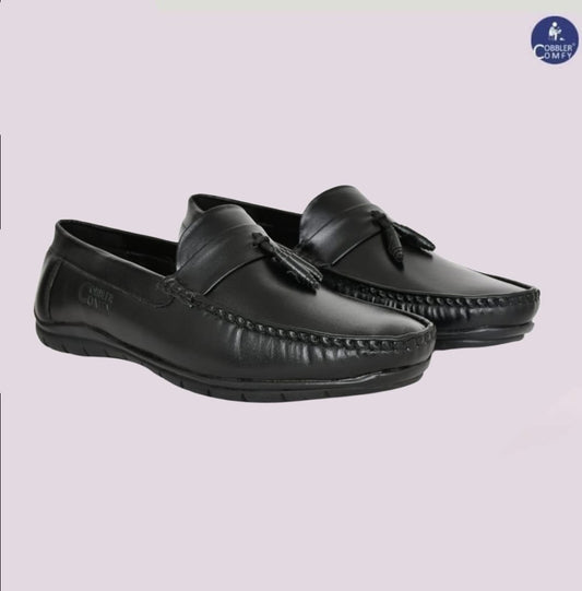 Beaded Tussled Moccasins for Men | Black