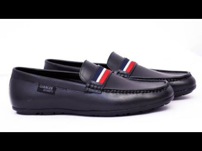 Striped Moccasins for Men | Black